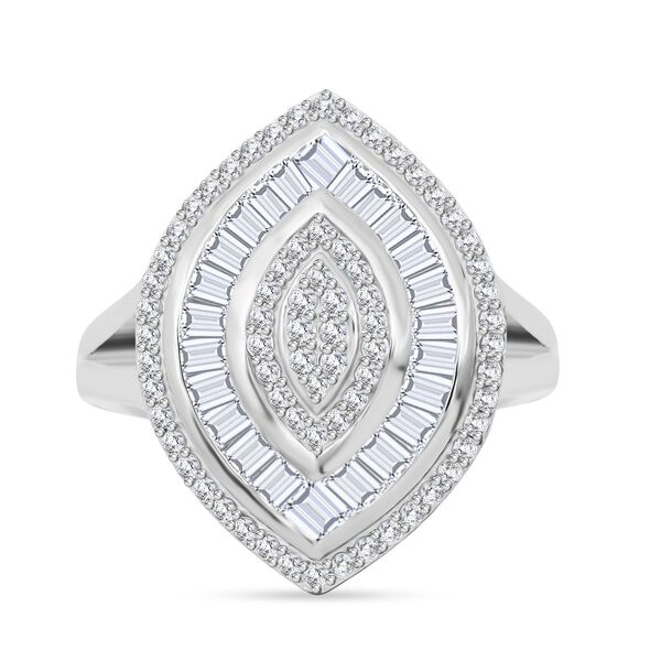 LUSTRO STELLA wei&szlig;er Zirkonia Cluster Halo Ring