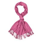 Eleganter Schal mit Fransen, 65x180 cm, Rosenquarzrosa