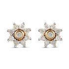 Diamant Ohrringe 925 Silber Gelbgold Vermeil ca. 0,25 ct