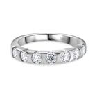 Moissanit Ring 925 Silber rhodiniert (Gr&ouml;&szlig;e 19.00) ca. 0,74 ct