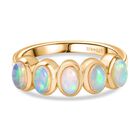 D'Joy AA Natürlicher, äthiopischer Welo Opal Ring 925 Silber 750 Gelb Vergoldet (Größe 17.00) ca. 0.86 ct
