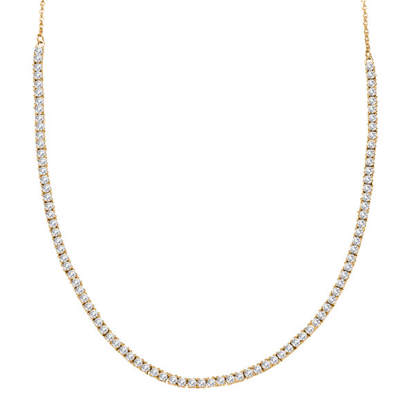 LUXURIANT VS-EF Labor Diamant 50cm Halskette, 925 Silber 750 Gelbgold Vermeil - 4,14 ct. image number 0