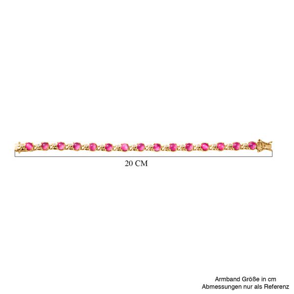 Mondblüte - Maulbeer Mondstein, Weißer Zirkon Armband ca. 19 cm 925 Silber 750 Gelb Vergoldet ca. 15,17 ct. image number 5