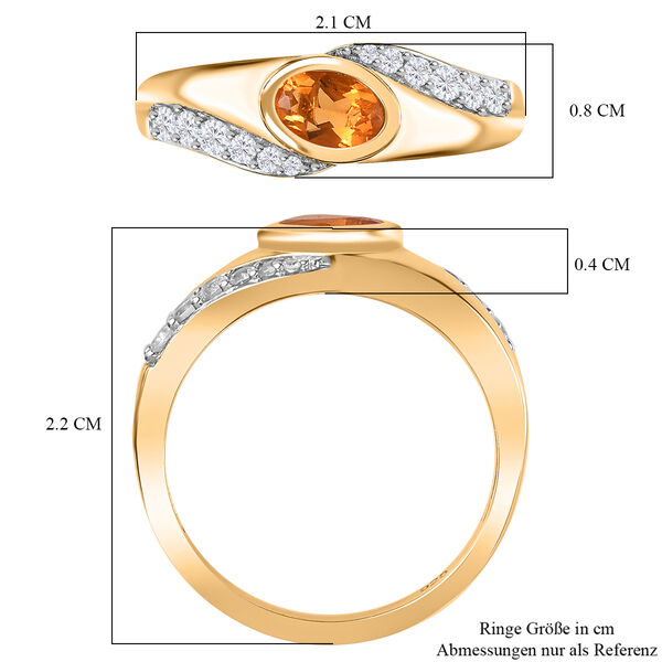 Feueropal und Zirkon Ring - 0,58 ct. image number 7