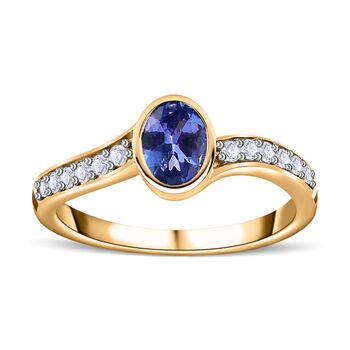 Tansanit und Zirkon Ring - 1,22 ct.