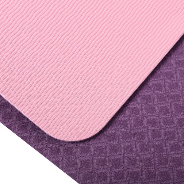 TPE rutschfeste Yogamatte, Rosa-Lila image number 12