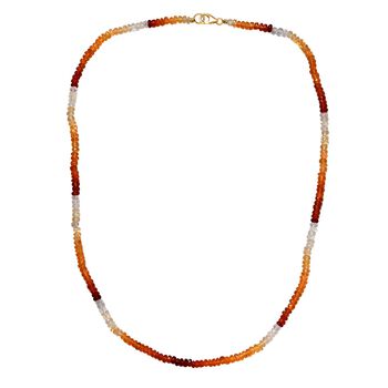 Feueropal Halskette in 585 Gold, 45cm - 36,45 ct.
