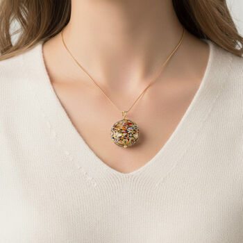 IL MURANO DI FRANCESCA - Murano Anh&auml;nger 925 Silber 750 Gelb Vergoldet