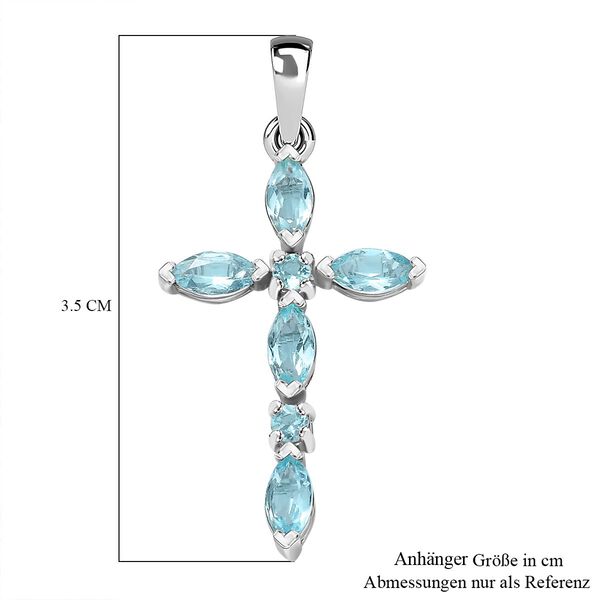 Paraiba-Apatit Anh&auml;nger 925 Silber platiniert ca. 1.24 ct image number 6