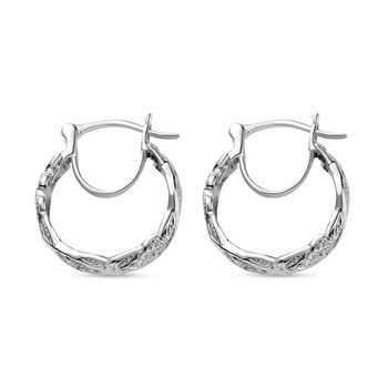 ALLORO platinierte Silber-Creolen mit Diamantakzenten