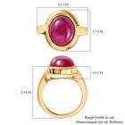 Afrikanischer Rubin (Fissure gefüllt) Ringe 925 Silber Gelbgold Vermeil (Größe 17.00) ca. 8.13 ct image number 6