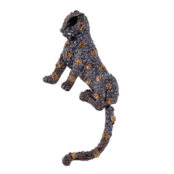 Mehrfarbiger Kristall Brosche  Schwarz image number 3