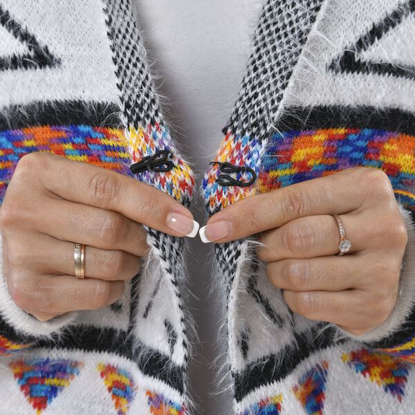 Tamsy - Kuschelweicher, langer Cardigan mit Kapuze und Taschen, 110x82cm, wei&szlig; image number 9