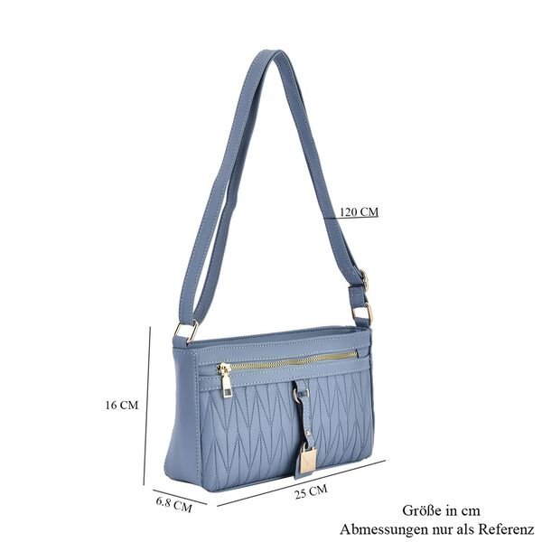 Schultertasche aus Kunstleder, blau image number 7