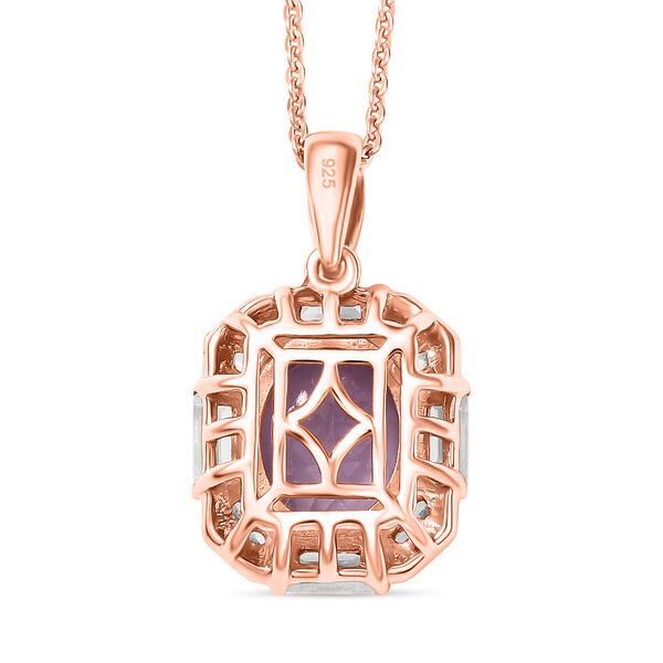 AA Rose De France Amethyst, Weißer Zirkon Schmuckset 925 Silber 750 rosévergoldet ca. 3,09 ct. image number 5