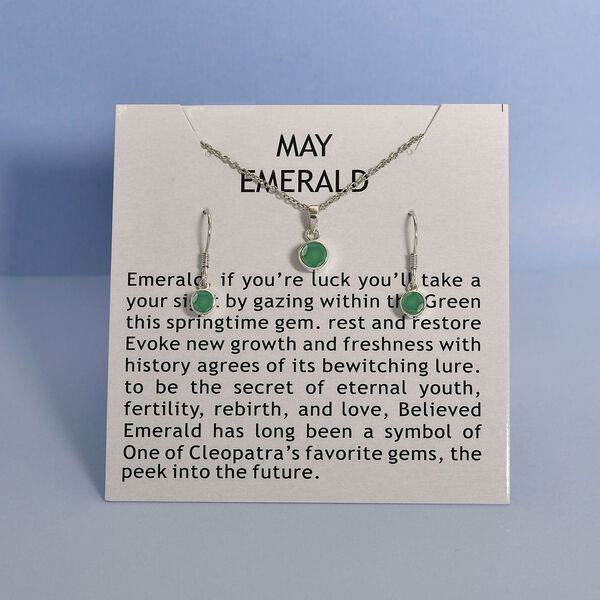 2er-Set, Socoto Smaragd Solit&auml;r-Anh&auml;nger mit Kette und Ohrh&auml;nger in Silberton image number 9