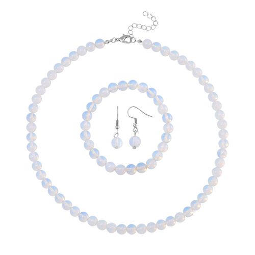 Opalite Schmuckset Reiner Edelstahl ca. 284.65 ct. image number 0