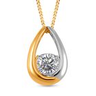 Moissanit Anh&auml;nger mit Kette, 925 Silber Gelbgold Vermeil, 925 Silber, bicolor, ca. 0.44 ct