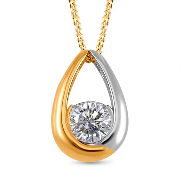 Moissanit Anh&auml;nger mit 45cm Kette - 0,44 ct.