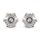 100 Facetten Moissanit-Ohrstecker, 375 Gelbgold ca. 1,50 ct