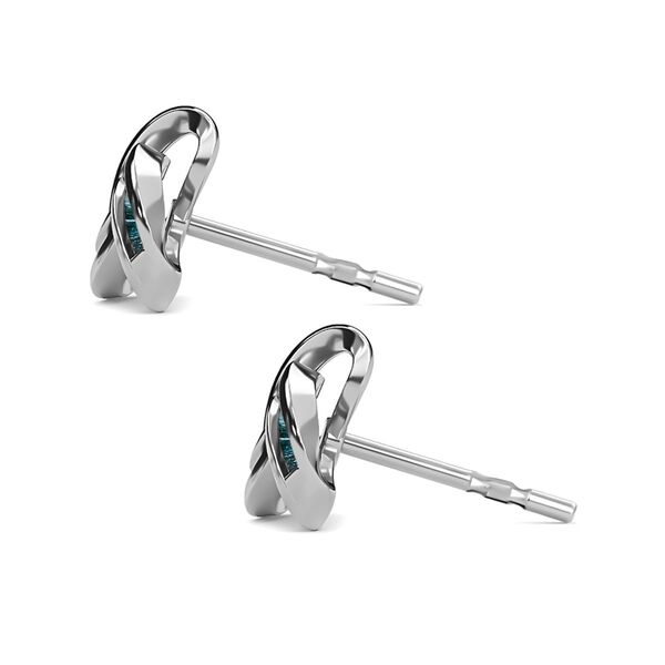 Blaue Diamant-Ohrringe - 0,15 ct. image number 5