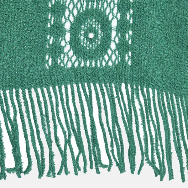 TAMSY- Strick-Poncho mit Perlen, Grün image number 4