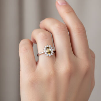 D'Joy gelber und wei&szlig;er Zirkon Ring - 1,04 ct.