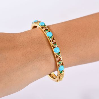 D&rsquo;Joy AA Sleeping Beauty T&uuml;rkis und Zirkon Armreif, 19 cm - 4,88 ct.