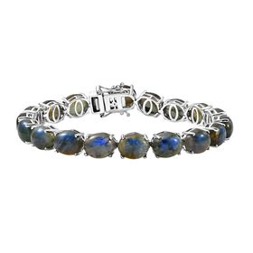 D'Joy AAA Labradorit Armband ca. 19 cm 925 Silber rhodiniert ca. 47.54 ct