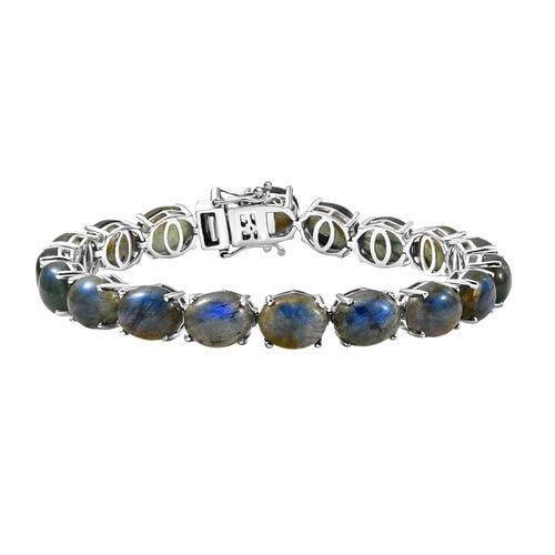 D'Joy AAA Labradorit Armband ca. 19 cm 925 Silber rhodiniert ca. 47,54 ct. image number 0