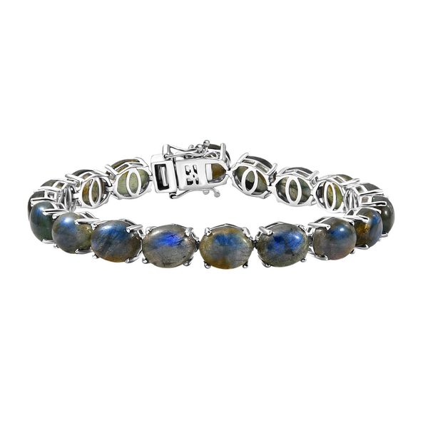 D'Joy AAA Labradorit Armband ca. 19 cm 925 Silber rhodiniert ca. 47.54 ct image number 0