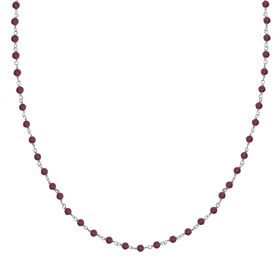 Roter Granat Halskette ca. 50 cm 925 Silber rhodiniert ca. 20.00 ct