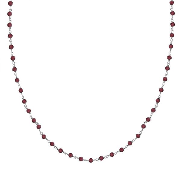 Roter Granat Halskette ca. 50 cm 925 Silber rhodiniert ca. 20.00 ct image number 0
