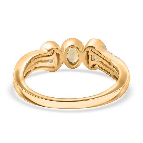 AA natürlicher goldener Tansanit und Zirkon Ring - 0,78 ct. image number 6