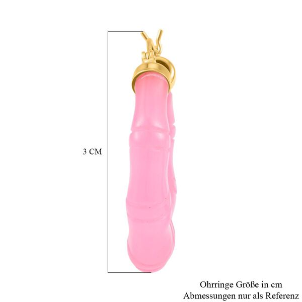 Rosa Jade Ohrringe 925 Silber vergoldet ca. 54.60 ct image number 4