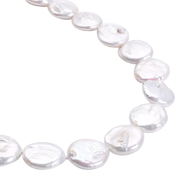 14-16 mm S&uuml;&szlig;wasserzucht M&uuml;nz-Perlen Halskette, 50 cm image number 3