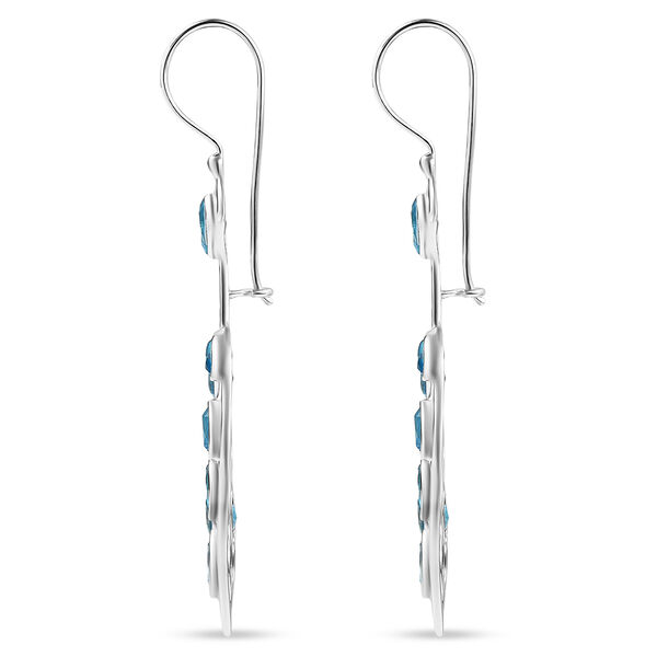 Sajen Silber - Schweizer Blauer mystisher Quarz Ohrringe 925 Silber rhodiniert ca. 5.44 ct image number 5