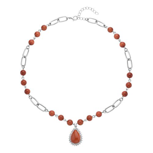 Goldfluss Collier, ca. 45 cm, silberfarben ca. 76,00 ct image number 0