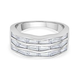 Lustro Stella Weißer Zirkonia Half Eternity Ring