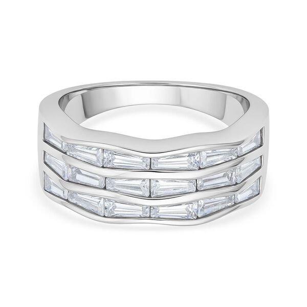 Lustro Stella Weißer Zirkonia Half Eternity Ring image number 0