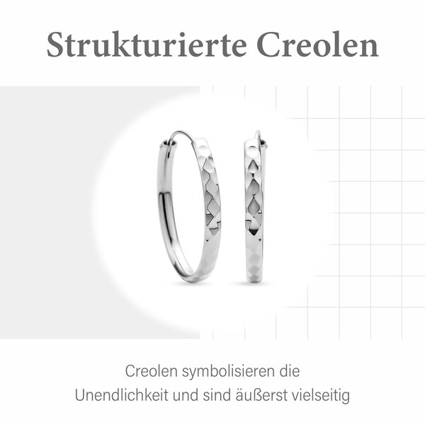 Classic Creolen in rhodiniertem Silber image number 6