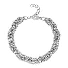 Byzantinische Königsarmband, Edelstahl, ca. 19 cm mit 3.75 cm extender, ca. 38.00g, Silberfarben