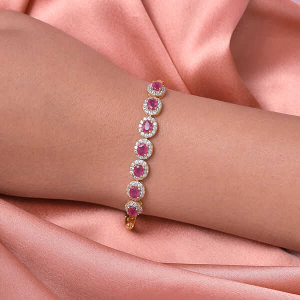 Afrikanisches Rubin und Zirkon-Armband in Silber image number 3