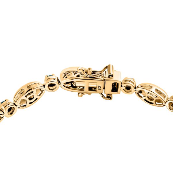 AA Sleeping Beauty T&uuml;rkis, Neon Apatit Armband ca. 18 cm 925 Silber 750 Gelbgold Vermeil ca. 3,84 ct. image number 4