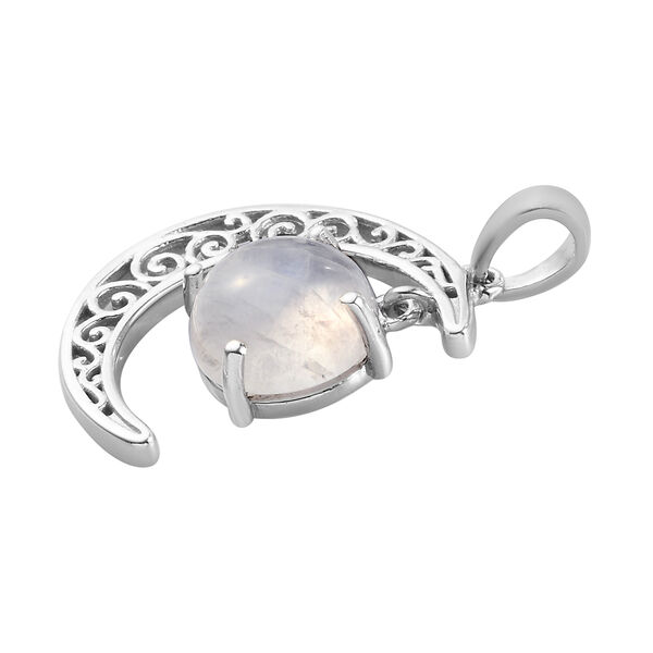 Regenbogen Mondstein-Anh&auml;nger, 925 Silber platiniert, ca. 4,23 ct image number 4