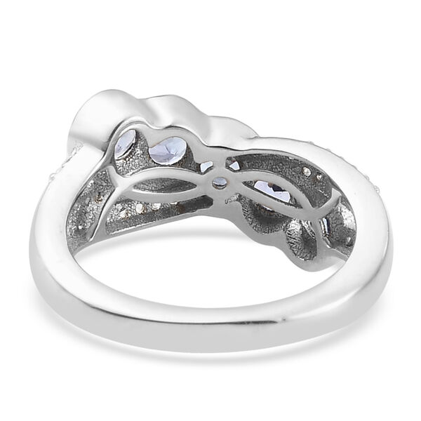 Tansanit und Zirkon Ring 925 Silber platiniert  ca. 1,12 ct image number 6