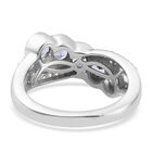 Tansanit und Zirkon Ring 925 Silber platiniert  ca. 1,12 ct image number 5