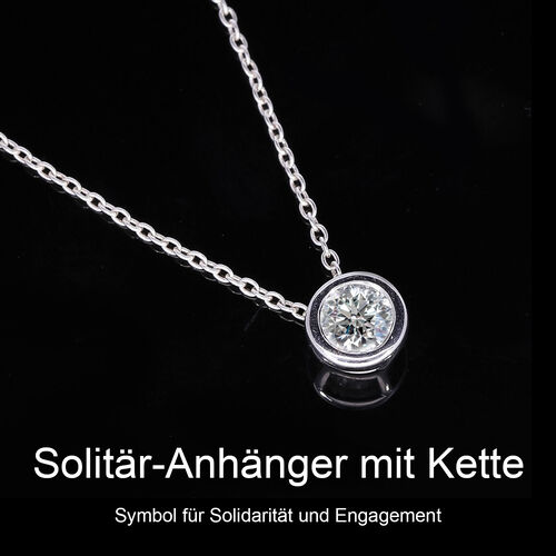 LUXURIANT DIAMOND- Labor VS Diamant-Anhänger mit 50cm Kette, 925 Silber platiniert- 0,25 ct. image number 1