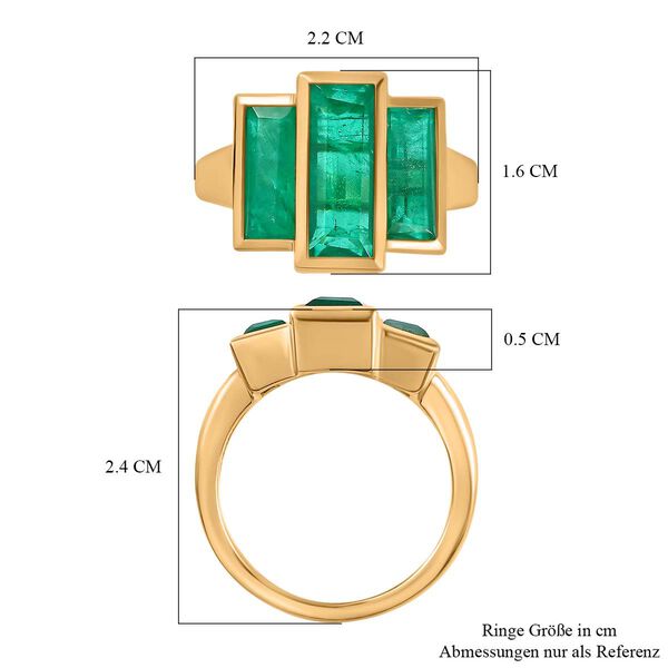 Smaragd Triplett Quarz Ring - 5,17 ct. image number 7