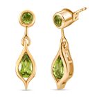Natürlicher Peridot-Ohrringe, 925 Silber vergoldet ca. 2.50 ct